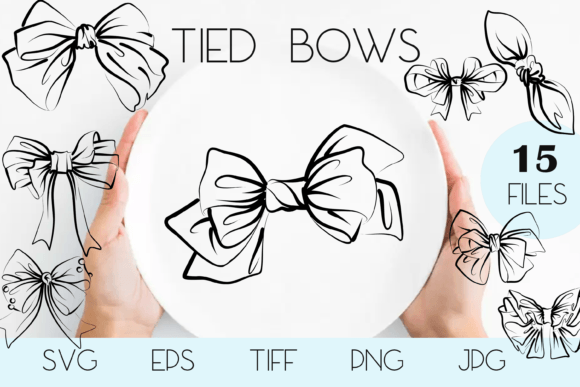 Download Bows Tied Silhouette Vector SVG by Hand - Premium Resources