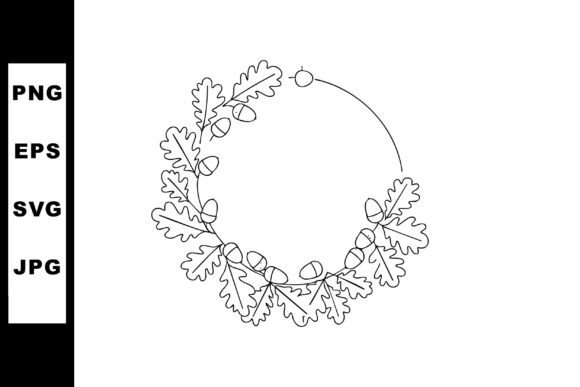 Download Oak Branch Wreath with Acorns Vector out - Oak Collection
