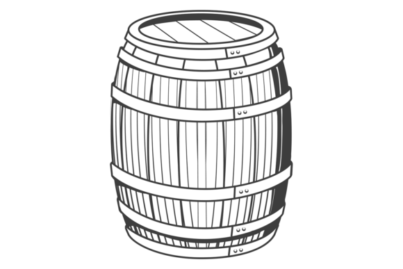 Download Oak Barrel Icon. Hand Drawn Whisky Keg - Oak Collection
