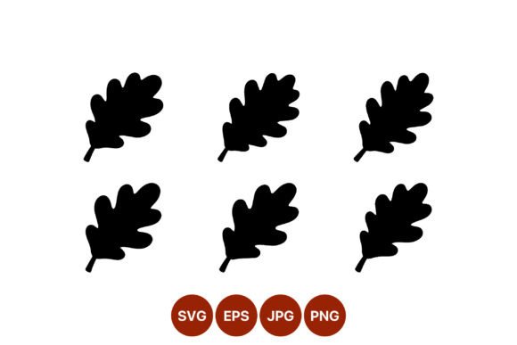 Download Black Oak Leaf Silhouettes Vector - Oak Collection